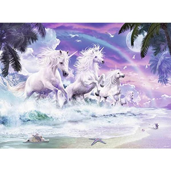 Puzzle XXL de 150 piezas: Unicornios en la playa - Ravensburger-100576