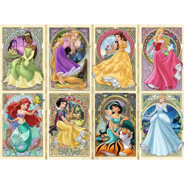 1000-teiliges Puzzle – Disney-Prinzessinnen im Jugendstil - Ravensburger-12000497