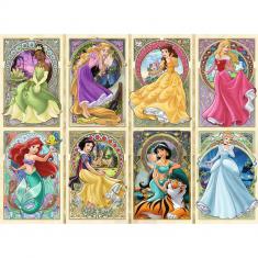 Puzzle de 1000 piezas - Princesas Disney Art Nouveau