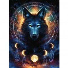 Puzzle 500 pièces phosphorescent : Star Line : Loup lumineux