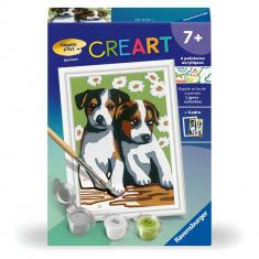 CreArt Kids 8x12cm : Deux petits chiots 