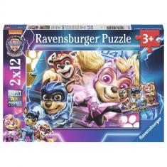 2 x 12-teilige Puzzles: Ein unzerstörbares Team, Paw Patrol