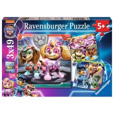 3 x 49-teiliges Puzzle: Die Macht von Paw Patrol, Paw Patrol der Film