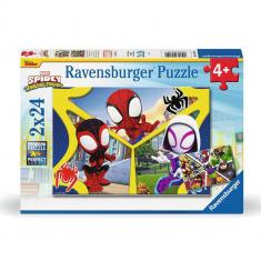 2 x 24-teilige Puzzles: Spidey und Co