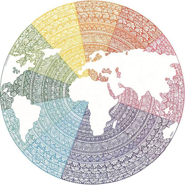 Round Puzzle 500 pieces: Circle Of Colors: Mandala - Ravensburger-17168