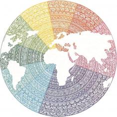 Rund500 Teile Puzzle: Farbkreis: Mandala