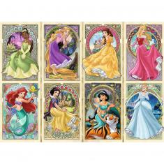 Puzzle de 1000 piezas: Princesas Disney: Art Nouveau