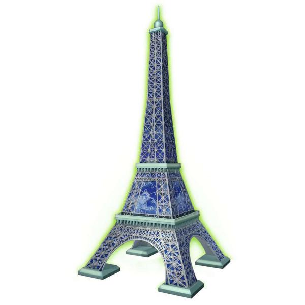 216 piece 3D puzzle - 50th anniversary edition: Phosphorescent Eiffel Tower - Ravensburger-00011591