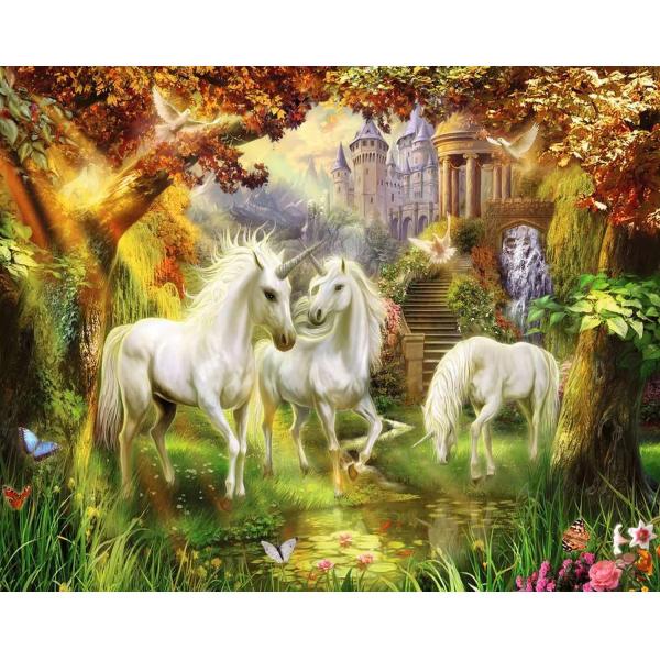 Puzzle 1000 pièces - Licornes dans la forêt - Ravensburger-159925