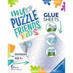 Adhesive sheets for puzzles