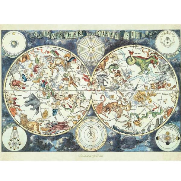 1500 pieces puzzle: World map of fantastic animals - Ravensburger-16003