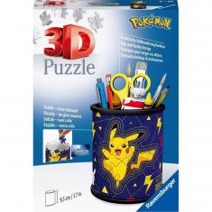 Puzzle 3D - 54 piezas: Portalápices: pokemon