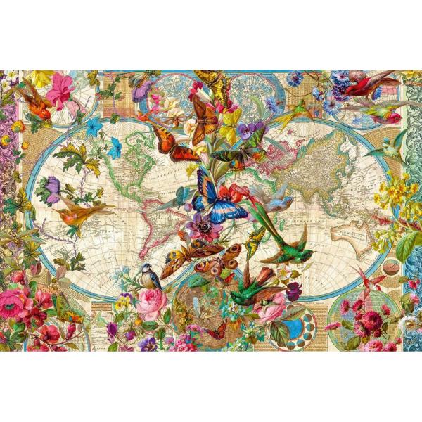 Puzzle mit 3000 Teilen: Karte der Flora und Fauna - Ravensburger-17117