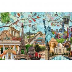5000 piece puzzle : Postcard of monuments