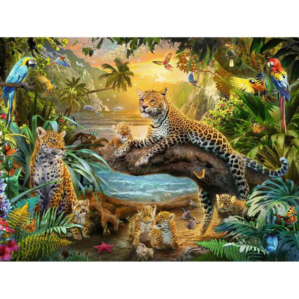 1500 piece jigsaw puzzle - Leopards in - Ravensburger-17435