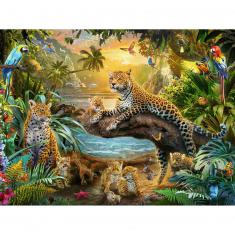 Puzzle 1500 Teile: Leoparden im Dschungel
