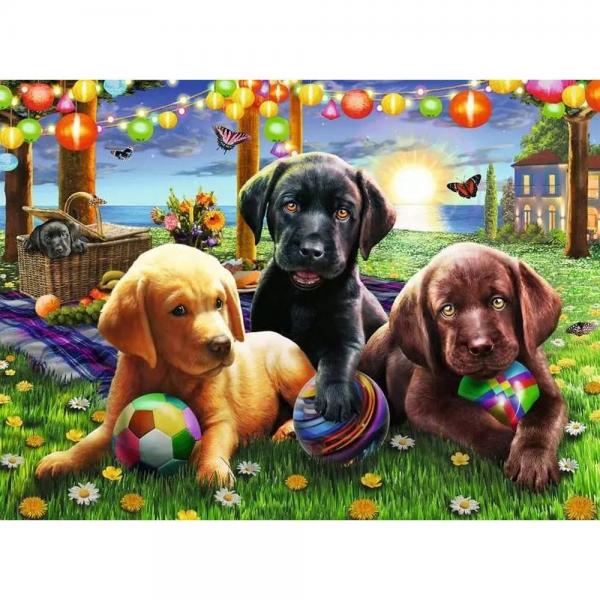 Puzzle 100 pièces XXL - Pique-nique des chiens  - Ravensburger-12886