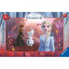 Puzzle cadre 15 pièces : La Reine des Neiges 2 Disney : Regard vers l'avenir 
