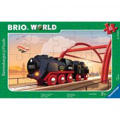 Puzzle cadre 15 pièces : Brio : Locomotive à vapeur