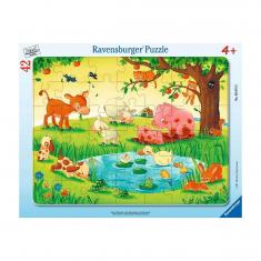 42 Teile Rahmenpuzzle: Kleine Tiere