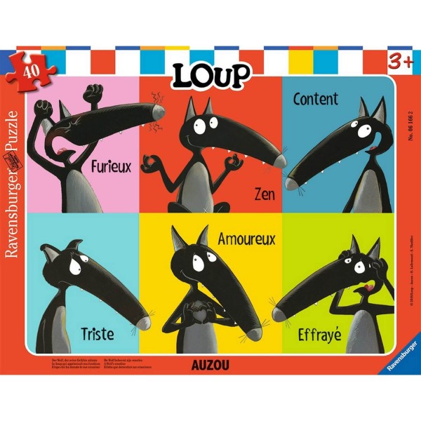 Puzzle cadre 40 pièces - Le Loup qui apprivoisait ses émotions - Ravensburger-06166