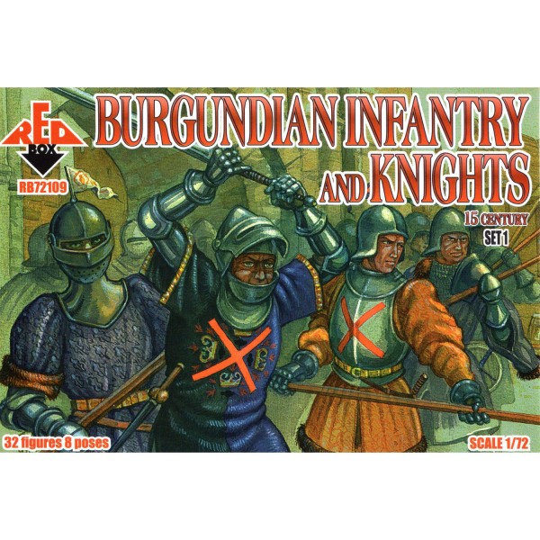 Burgundian infantry a.knights,15th centu set 1- 1:72e - Red Box - Redbox-RB72109