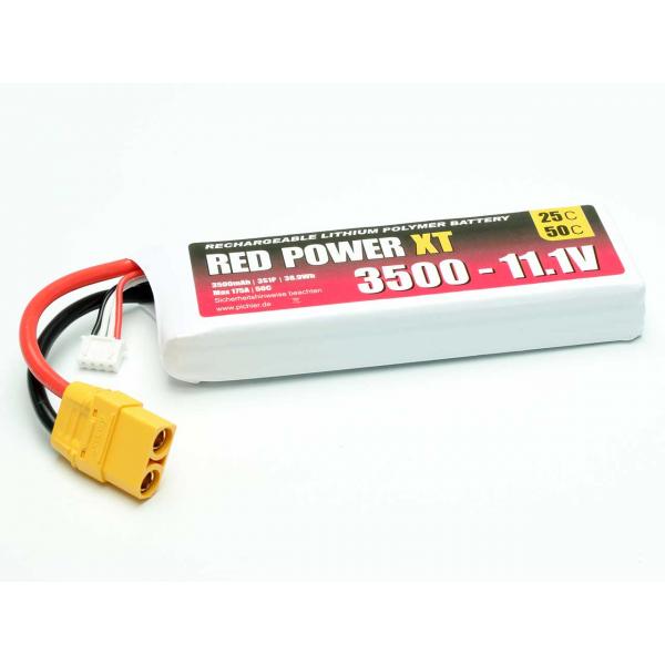 Batterie Lipo RED POWER XT 3S 3500mAh 11.1V XT90 - 15428