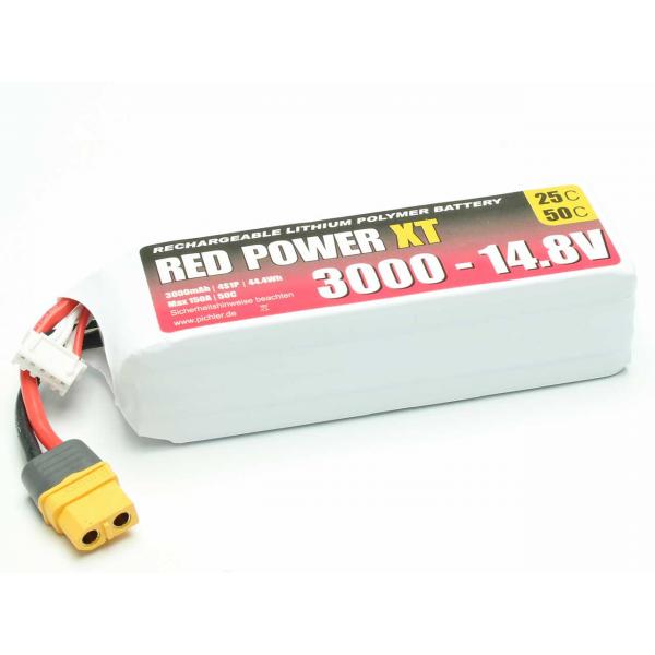 Batterie Lipo RED POWER XT 4S 3000mAh 14,8V XT60 - 15426