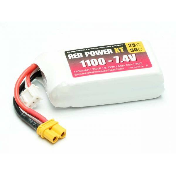 Batterie Lipo RED POWER XT 2S 1100mAh 7,4V XT60 - 15410