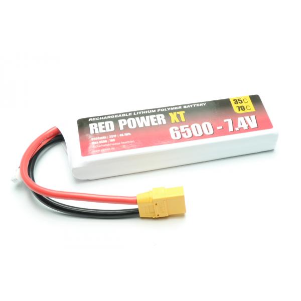 Accu Lipo RED POWER XT 2S 6500mAh 7,4V XT90 - 15442