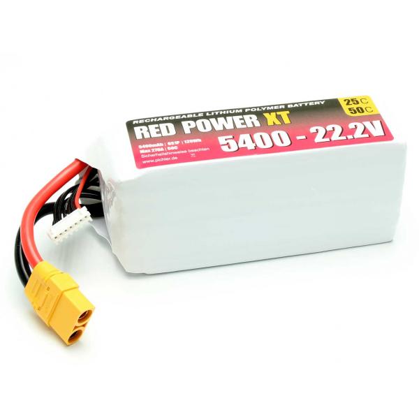 Batterie Lipo RED POWER XT 6S 5400mAh 22,2V XT90 - 15441