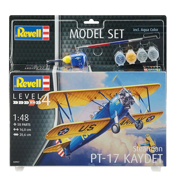 Maquette avion Model Set : Stearman PT-17 Kaydet - Revell-63957