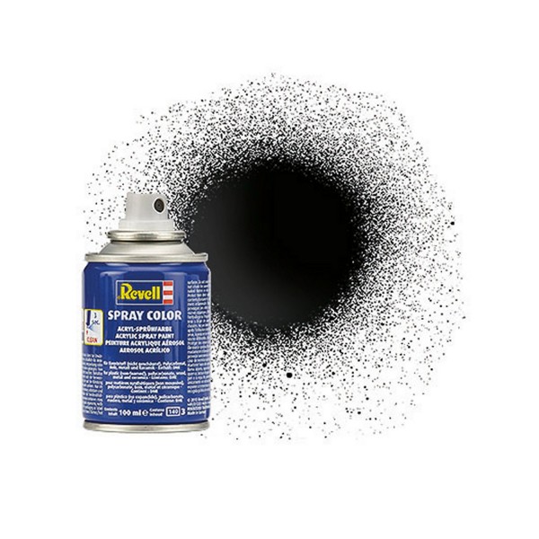 Spray Color Noir Brillant Bombe 100ml - Revell - Revell-34107