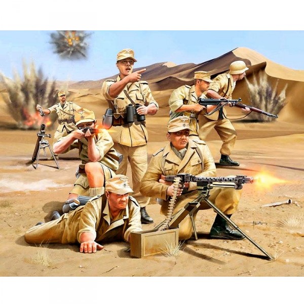 Figurines 2ème Guerre Mondiale : Infanterie allemande Afrika Corps - Revell-02616