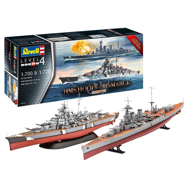 Model ship set: HMS Hood VS Bismarck - 80th Anniversary - Revell-05174