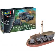 Maquette Camion militaire Krupp Protze KFZ 69 avec plaque diorama