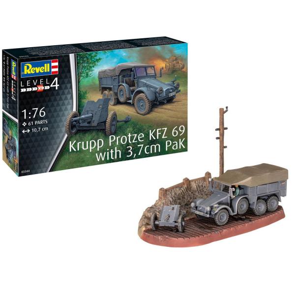 Maquette Camion militaire Krupp Protze KFZ 69 avec plaque diorama - Revell-63344