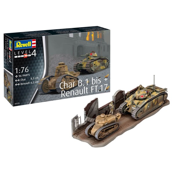 Maquette char : B.1 bis & Renault FT.17 - Revell-3278