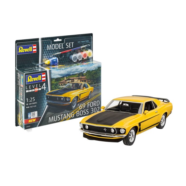 Maqueta de coche: Conjunto de Maquetas: Ford Mustang Boss 1969 - Revell-67025