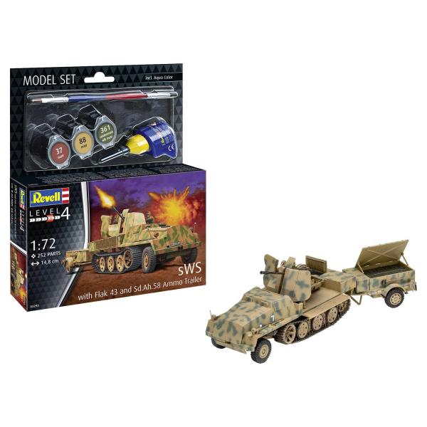 Maquette char : sWS avec Flak43 et remorque de munitions Sd.Ah58 - Revell-63293