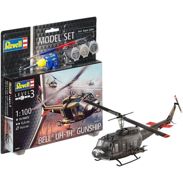 Maquette hélicoptère : Model Set : Bell UH-1H Gunship - Revell-64983