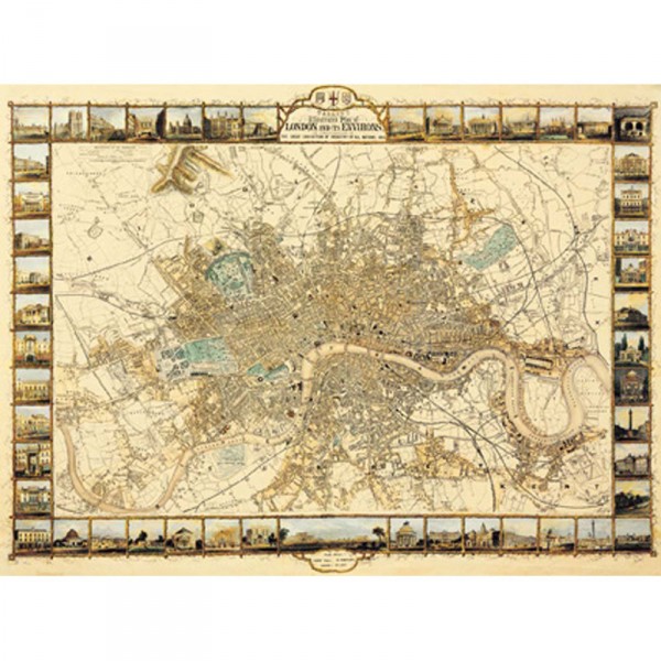 Puzzle 1000 pièces : Plan de Londres - Ricordi-2801N16019G