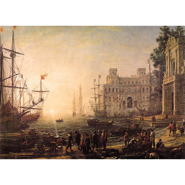 Puzzle 2000 pièces : Port de mer avec la villa Medicis, Claude Lorrain - Ricordi-3001N16168G
