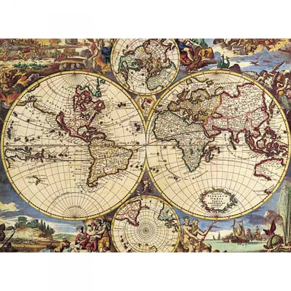 Puzzle 1000 pièces : Carte du monde - Ricordi-2801N16020G