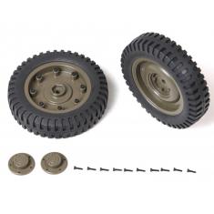 Roues arrières complètes Jeep Willys 1/6