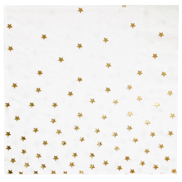 Lot de 16 serviettes étoiles dorées - MLD-SEETDOMT