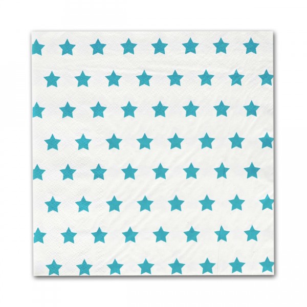Lot de 20 serviettes étoiles bleues - MLD-SEETBLE
