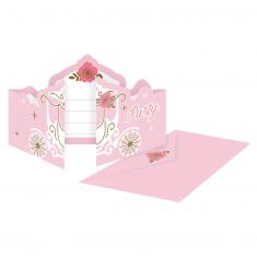 8 Invitations et Enveloppes en papier - Princesse d'un jour