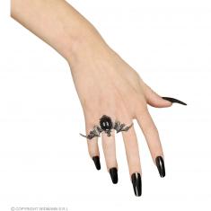 Bague Gothique Chauve-Souris pierre Noire - Femme