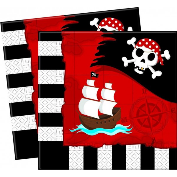 Serviettes Carte aux Trésor Pirate x20 - 85707PRO